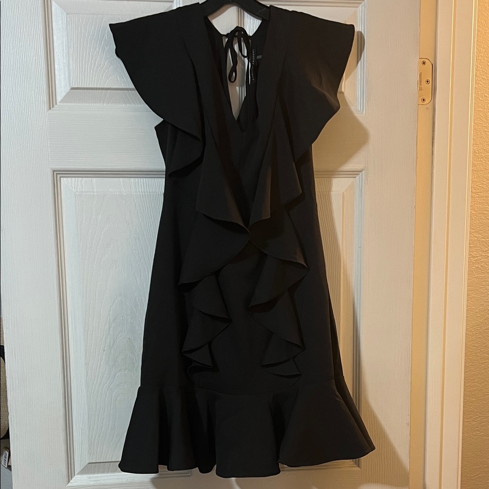 English Factory Black Backless Ruffle Dress - Picture 2 of 5